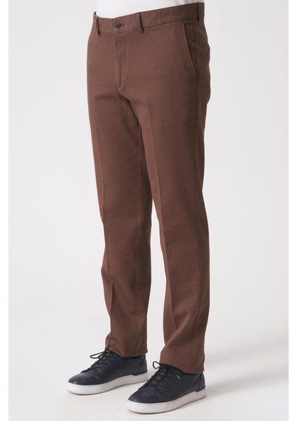 Salvador P1039 Zümrüt Likralı Pamuklu Slim Fit Chino Pantolon Kahve modelleri