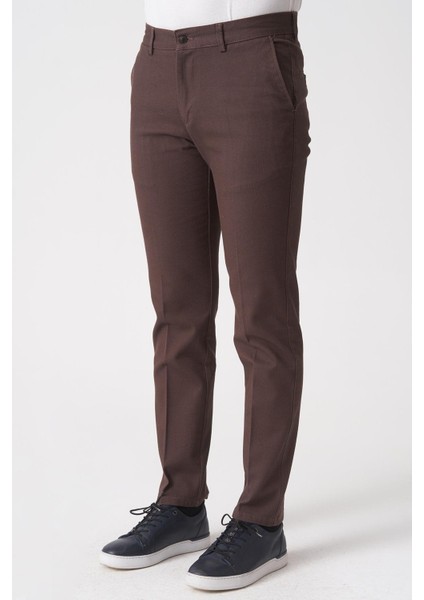 Rio De Janeiro P1034 Mars 4320 Pamuklu Slim Fit Chino Pantolo Kahve modelleri