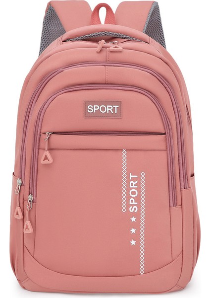 Yeni Düz Renk Basit Büyük Kapasiteli Kampüs Çok Yönlü Öğrenci Sırt Çantası Sokak Modası Seyahat Sırt Çantası (Yurt Dışından)