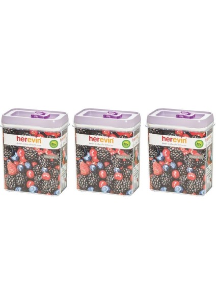 Üçlü 1,8 Lt Plastik Saklama Kabı Soft Mor
