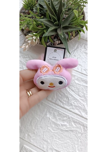 Sanrio Serisi My Melody Pembe Çocuk Peluş Lastik Simit Saç Toka