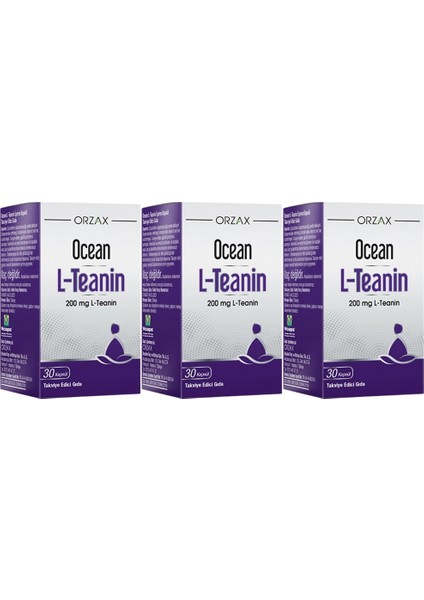 Ocean L-Teanin 200 Mg 30 Kapsül x 3 Adet