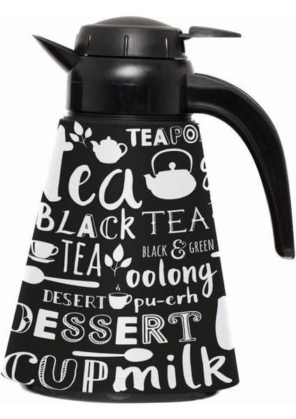1,2 Lt Desenli Konik Termos-Yazılı Tea