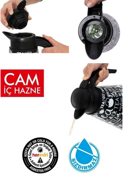 1,2 Lt Desenli Konik Termos-Coffe