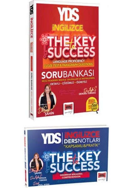 2025 YDS İngilizce The Key to Success Soru Bankası ve Ders Notları Seti 2 Kitap