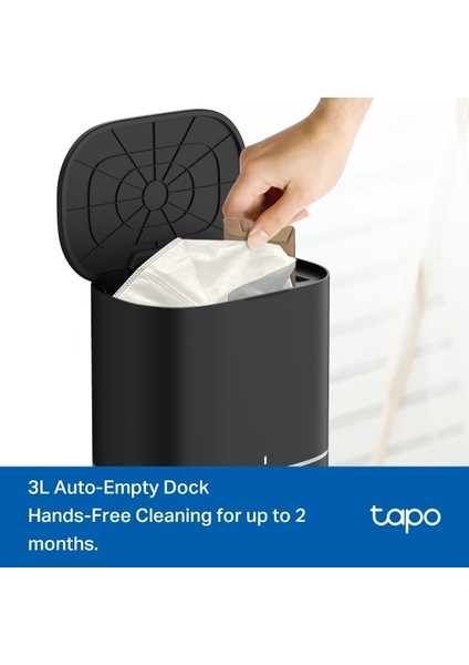 Tapo RV30 Max Plus 5300Pa Yüksek Vakum Güçlü Robot Süpürge ve Paspas + Akıllı Otomatik Boşaltma Ünitesi