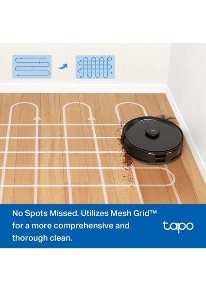 Tapo RV30 Max Plus 5300Pa Yüksek Vakum Güçlü Robot Süpürge ve Paspas + Akıllı Otomatik Boşaltma Ünitesi