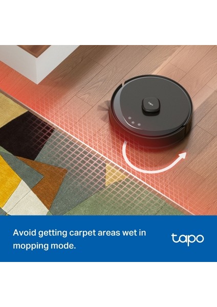 Tapo RV30 Max Plus 5300Pa Yüksek Vakum Güçlü Robot Süpürge ve Paspas + Akıllı Otomatik Boşaltma Ünitesi