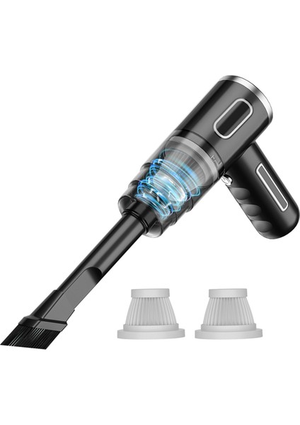 Kablosuz Elektrikli Süpürge Küçük El Tipi Ev Şarj Edilebilir Taşınabilir Siyah (Yurt Dışından)