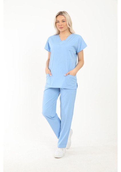 Likralı Cerrahi, Doktor, Hemşire, Renkli Üniforma Takım