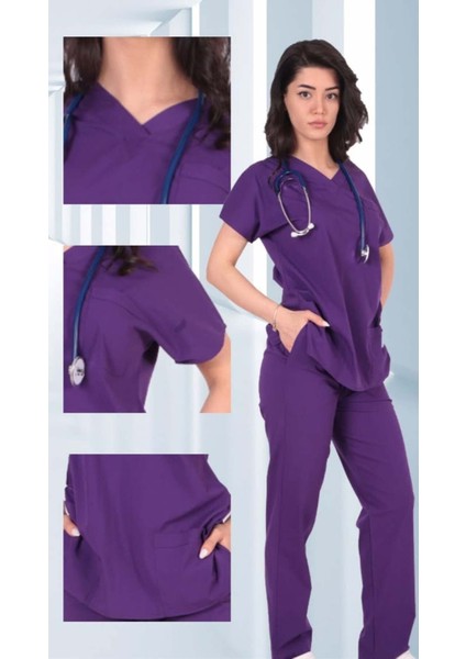 Likralı Cerrahi, Doktor, Hemşire, Renkli Üniforma Takım
