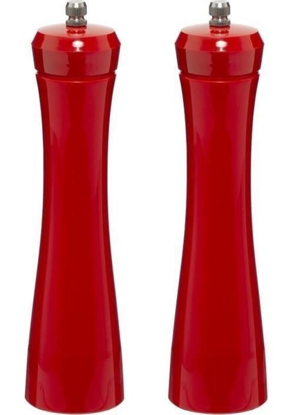 Ikili 21 cm Kırmızı Tuz-Karabiber Öğütücü