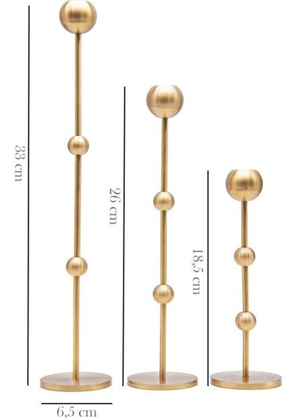 tinsy 3'lü top detaylı mumluk