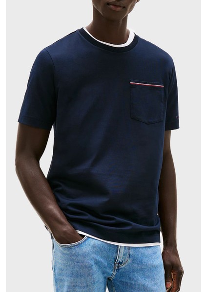 Pamuk Regular Fit Bisiklet Yaka T Shirt Erkek T Shirt MW0MW37452 Dw5