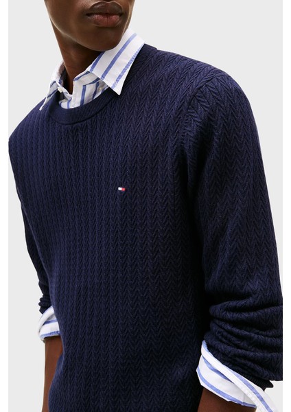 % 100 Pamuk Regular Fit Bisiklet Yaka Kazak Erkek Kazak MW0MW37400 Dw5 fırsatları