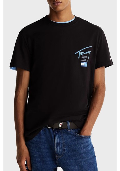 Pamuk Regular Fit Bisiklet Yaka Logolu T Shirt Erkek T Shirt DM0DM21106 Bds