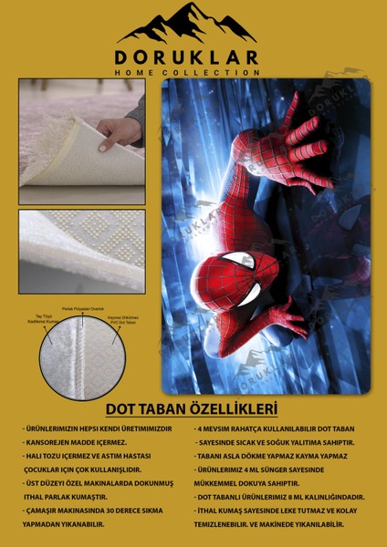 Kaymaz Taban Makinada Yıkanabilir Dijital Baskı Modern Desenli Genç Odası ve Çocuk Odası Halısı Dot Taban Halı fiyatları