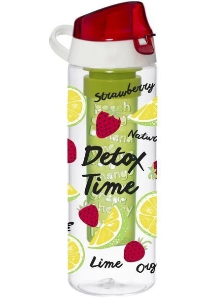 Infuserli Çilek Desen Detox Matara 650 ml