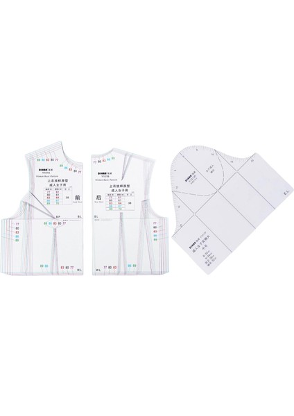 2pcs: 1 Cetvel Şeffaf Çizim Templet Dikiş Cetveli Aracı (Yurt Dışından)