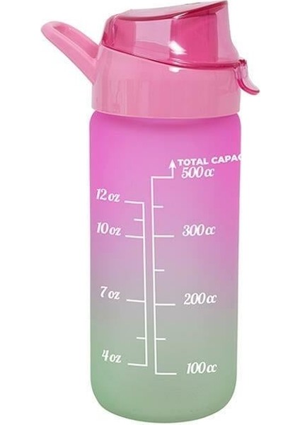 0,5 Lt Çift Renk Ölçü Baskılı Cam Matara