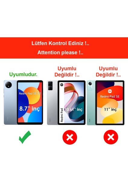 Redmi Pad Se 8.7" Inç Tablet Kılıfı Silikon Şeffaf Esnek Tablet Kılıfı fiyatları