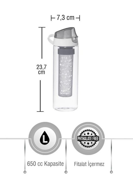 650 cc Yeşil Infuserli Matara