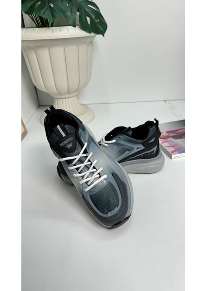 Günlük Erkek Sneaker Fileli Bağcıklı Kalın Tabanlı Rahat Spor Ayakkabı 4267