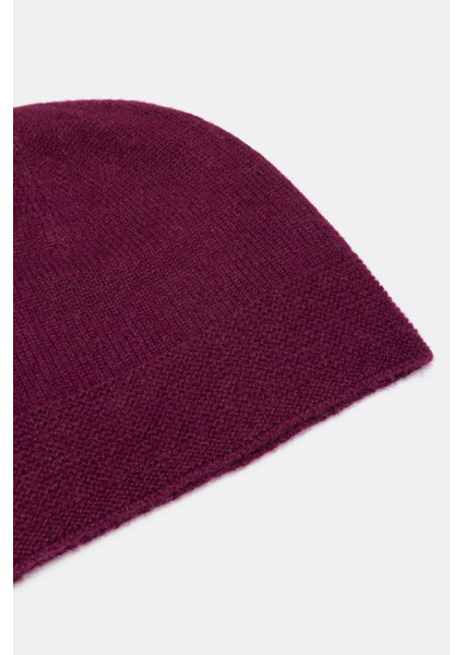 Erkek Bordo Kaşmir Düz Renk Bere