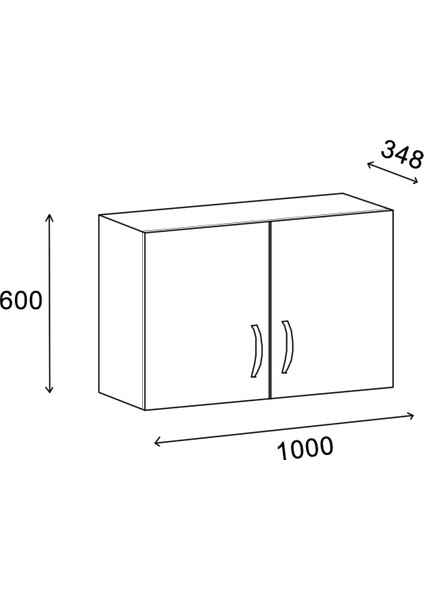 Seden 2 Kapaklı Duvara Monte Mutfak Dolabı - Beyaz