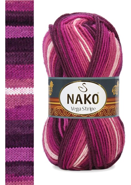 5 Adet Vega Stripe Premium Akrilik El Örgü Ipi Yünü No: 82413 modelleri