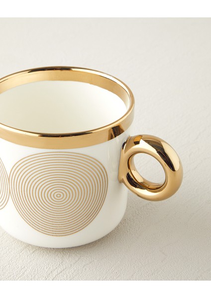 Gold Swirl New Bone China Kupa 380 ml Gold