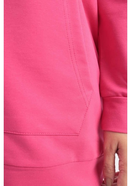 Fuşya-Fermuarlı Sweat Hırka