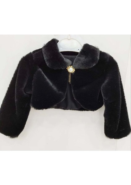 Peluş Uzun Kol Kız Çocuk Bolerosu Şık Tasarım Özel Günler İçin