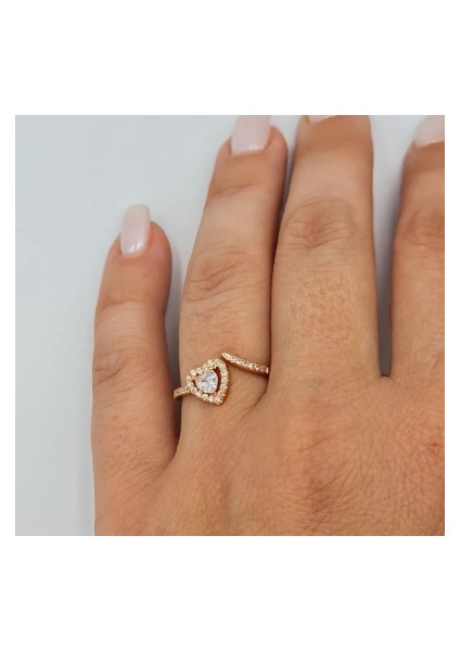 Rose Gold Kalpli Ayarlanabilir Ciddi Ilişki Yüzüğü