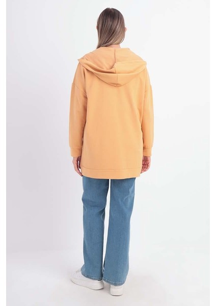 Soft Sarı-Fermuarlı Sweat Hırka