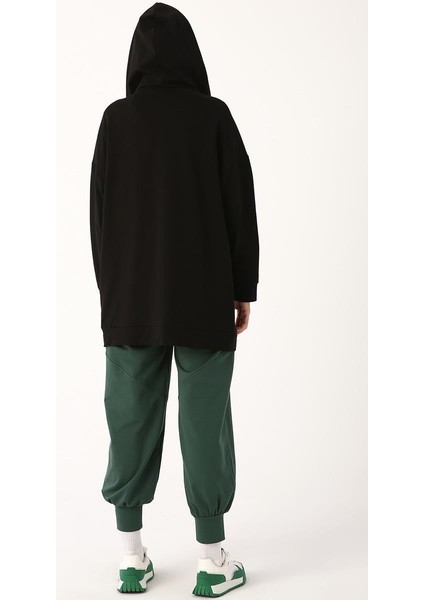 Siyah-Fermuarlı Sweat Hırka