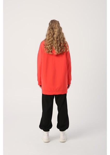 Nar Çiçeği-Fermuarlı Sweat Hırka