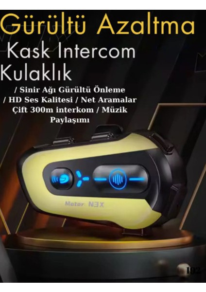 N3X Rgb Işıklı Intercom 3 Kişi Bağlantılı 1000MAH Motosiklet Bluetooth Kulaklık Seti