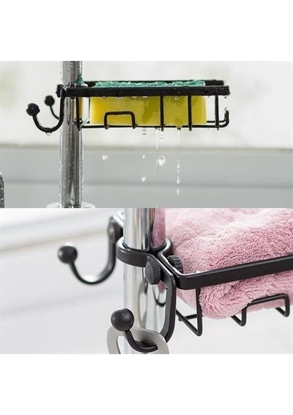 Byogalo® Paslanmaz Çelik Mutfak Banyo Musluğuna Sabitlenebilir Sabunluk