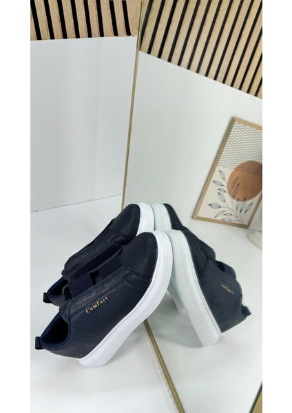 Günlük Erkek Sneaker Casual Kalın Yüksek Queen Taban Oval Burun Bant Detaylı Spor Ayakkabı 109 modelleri