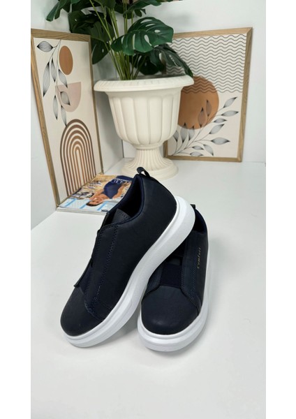 Günlük Erkek Sneaker Casual Kalın Yüksek Queen Taban Oval Burun Bant Detaylı Spor Ayakkabı 109 fırsatları