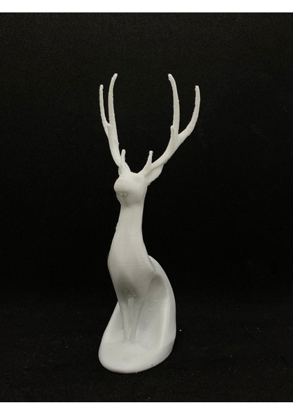 Yılbaşına Özel Minimalist Beyaz Geyik Heykeli-Biblo
