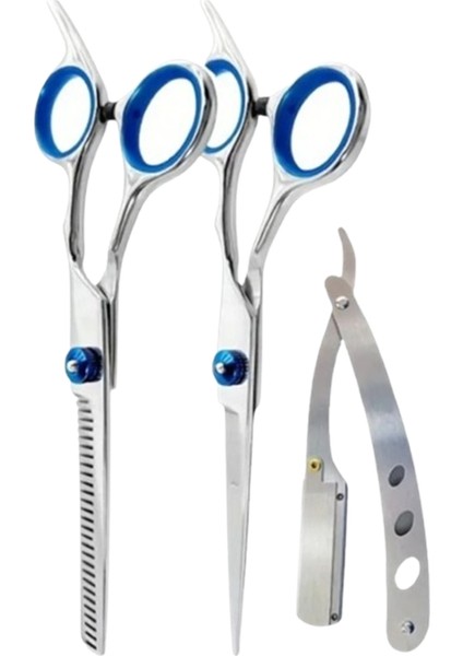 Usturalı Titanium Blue Saç Kesim Makas Seti QU515SET