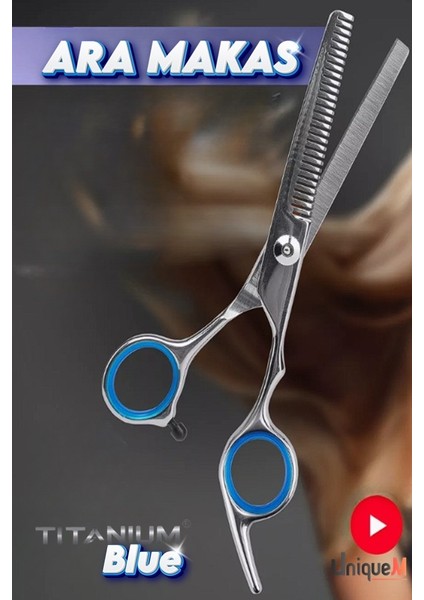 Usturalı Titanium Blue Saç Kesim Makas Seti QU515SET