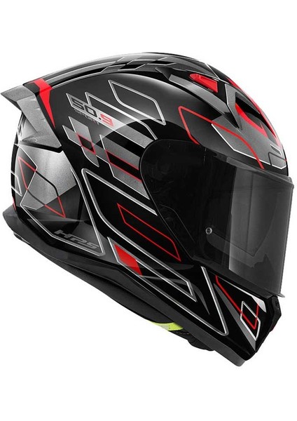 Gıvı 50.9 Assault Siyah-Tıtanıum-Kırmızı Kask