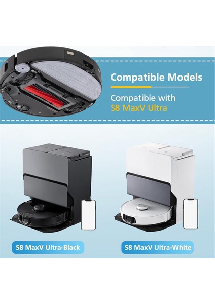 S8 Maxv Ultra ve S8 Max Ultra Robot Süpürge Için Mop Pedleri (Yurt Dışından)