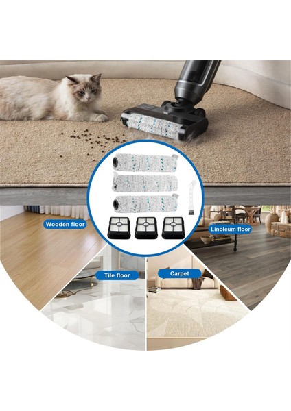 Crosswave Max 2554 2590 Vakum Parçaları Için Yedek Fırça ve Filtreler, 1618641 ve 1608684'Ü Değiştirin (Yurt Dışından)