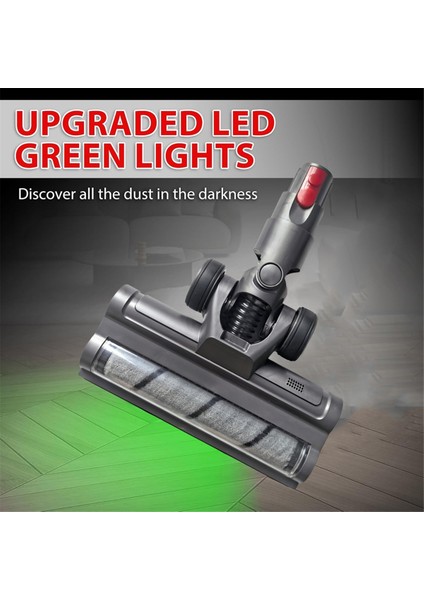 V10 Slim V12 Vakum Aparatı Için Temizleyici Yumuşak Rulo Fırça Toz LED Işıkları Yedek Parçaları (Yurt Dışından)