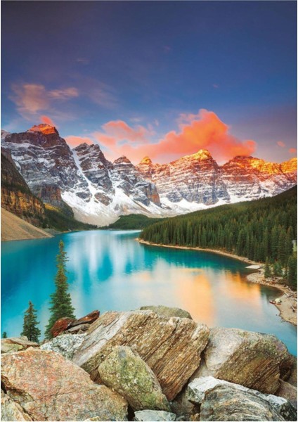 Moraine Lake, Banff National Park, Canada 1000 Parça Yapılmış Puzzle