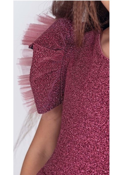 Simli Şanzelize Kız Çocuk Abiye Elbise M00669 fiyatları